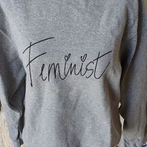 Feminist Grey Jerzees NuBlend Sweatshirt‎ Sz M